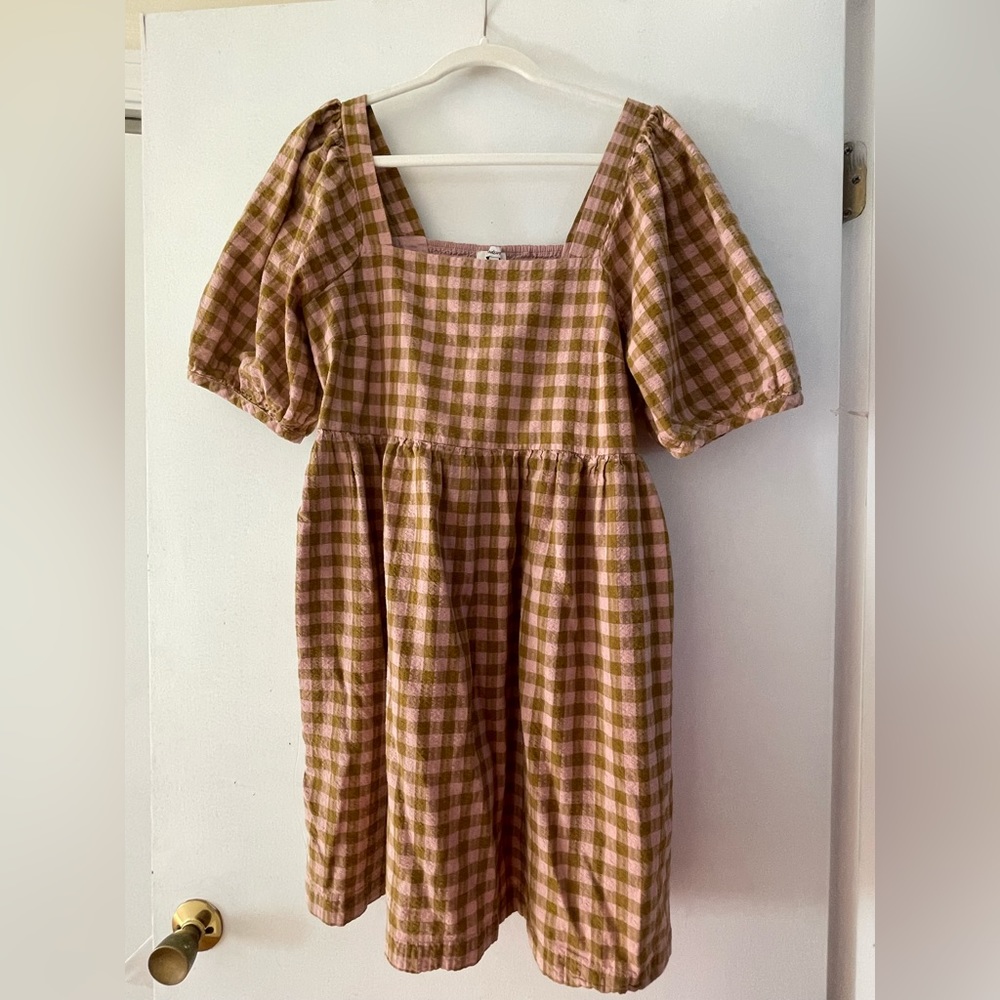 Madewell Babydoll Gingham Dress size L